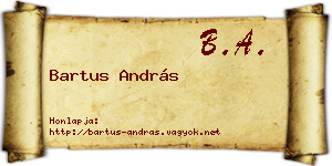 Bartus András névjegykártya